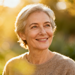 middle-age woman with a vibrant youthful appearance